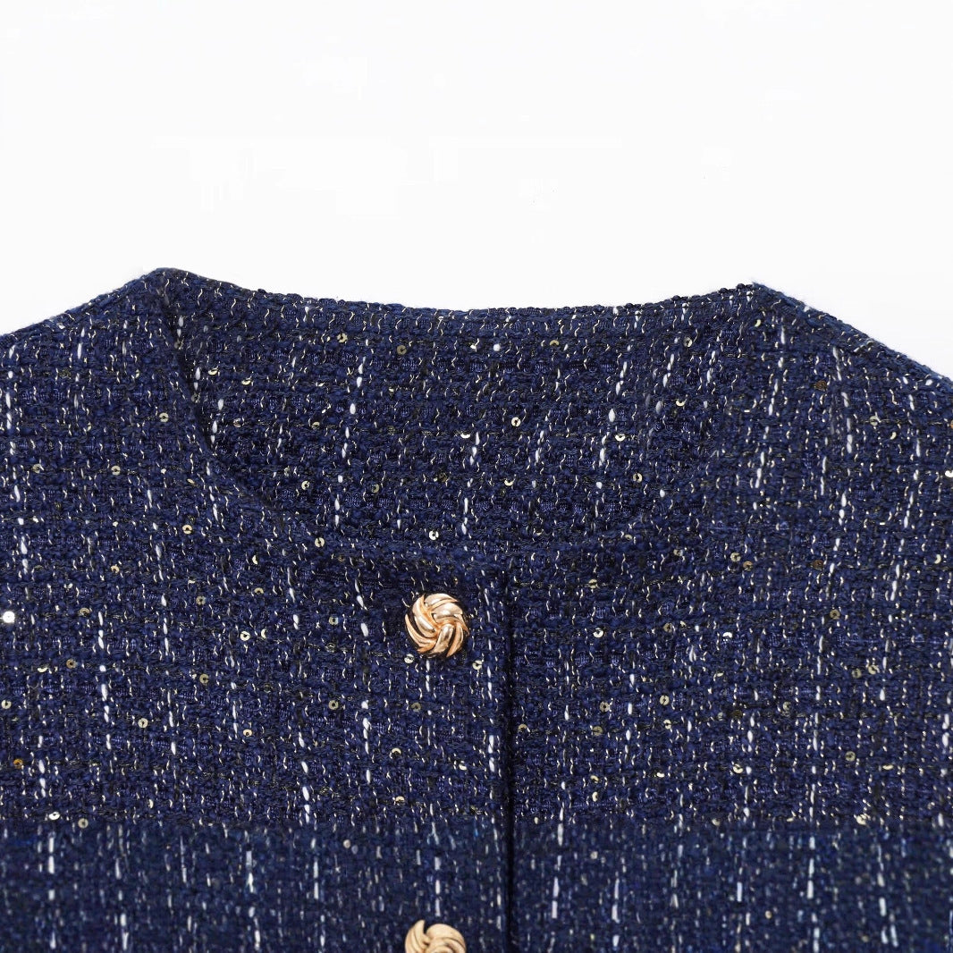 Elegant tweed jacket for women with button details and tailored fit Lune London