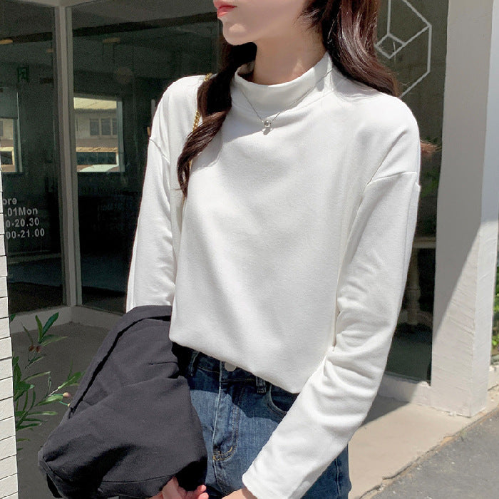 Women's Long Sleeve Shirt with Elegant Stand Collar Chic & Stil