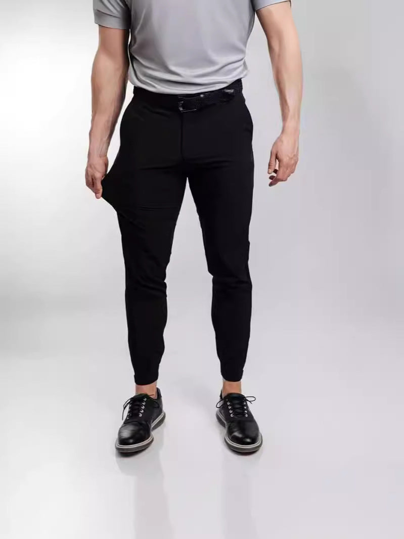 Slim-fit suit pants for men with elastic waistband and convenient pocket arrangement Lune London