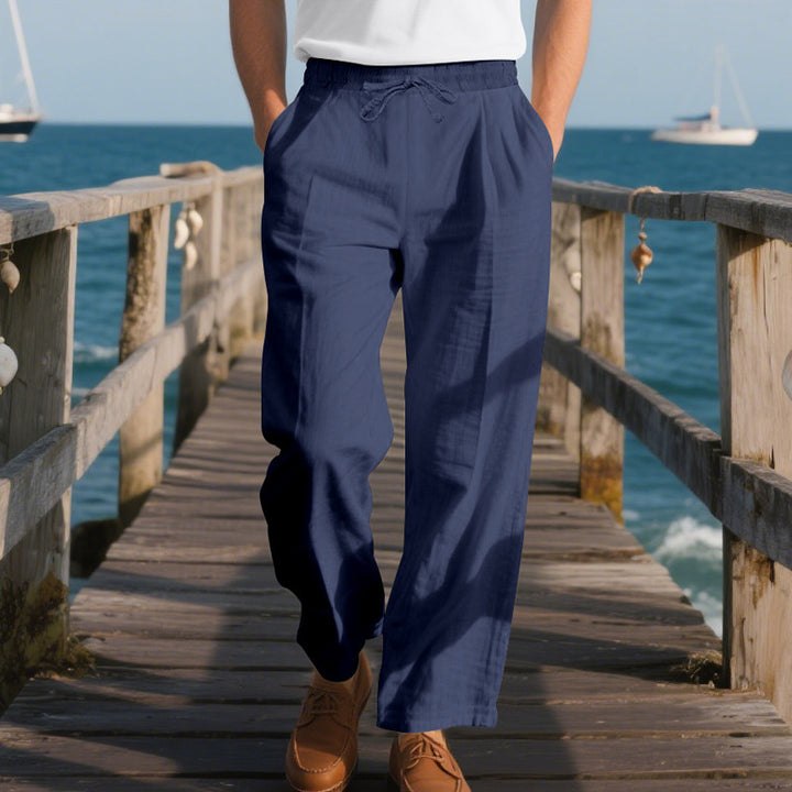 Men's casual beach pants with adjustable waistband and breathable material Lune London