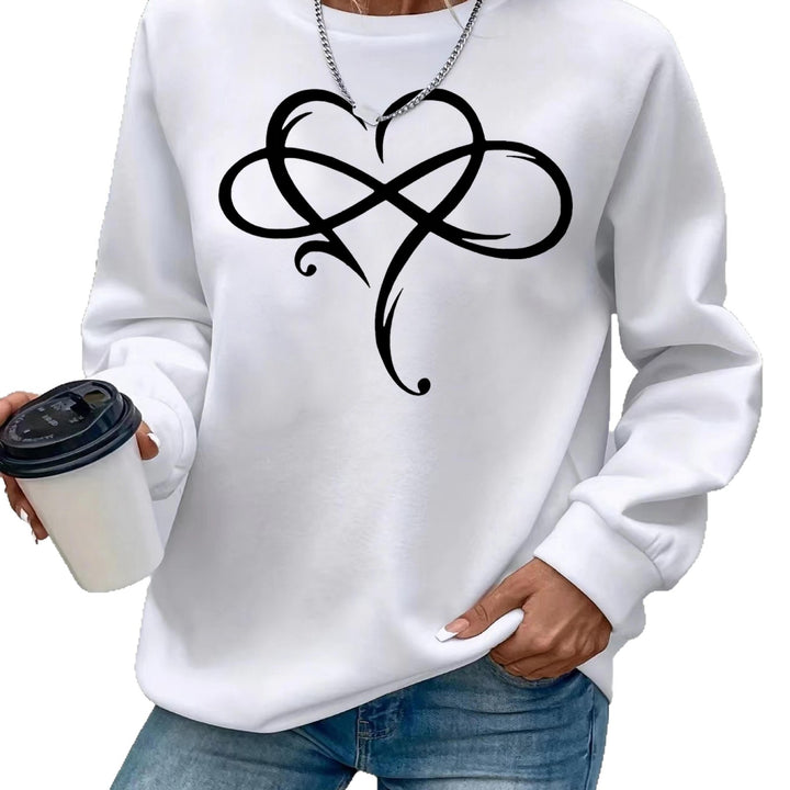 Sweatshirt pour femmes avec design de cœur créatif et coupe décontractée Chic & Stil