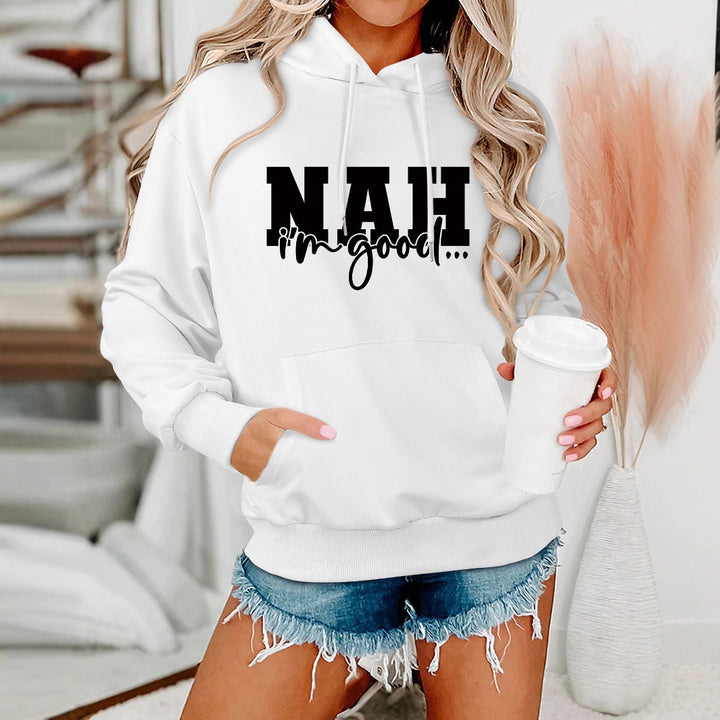 Sweat à capuche pour femmes avec lettrage motivant et coupe confortable Chic & Stil