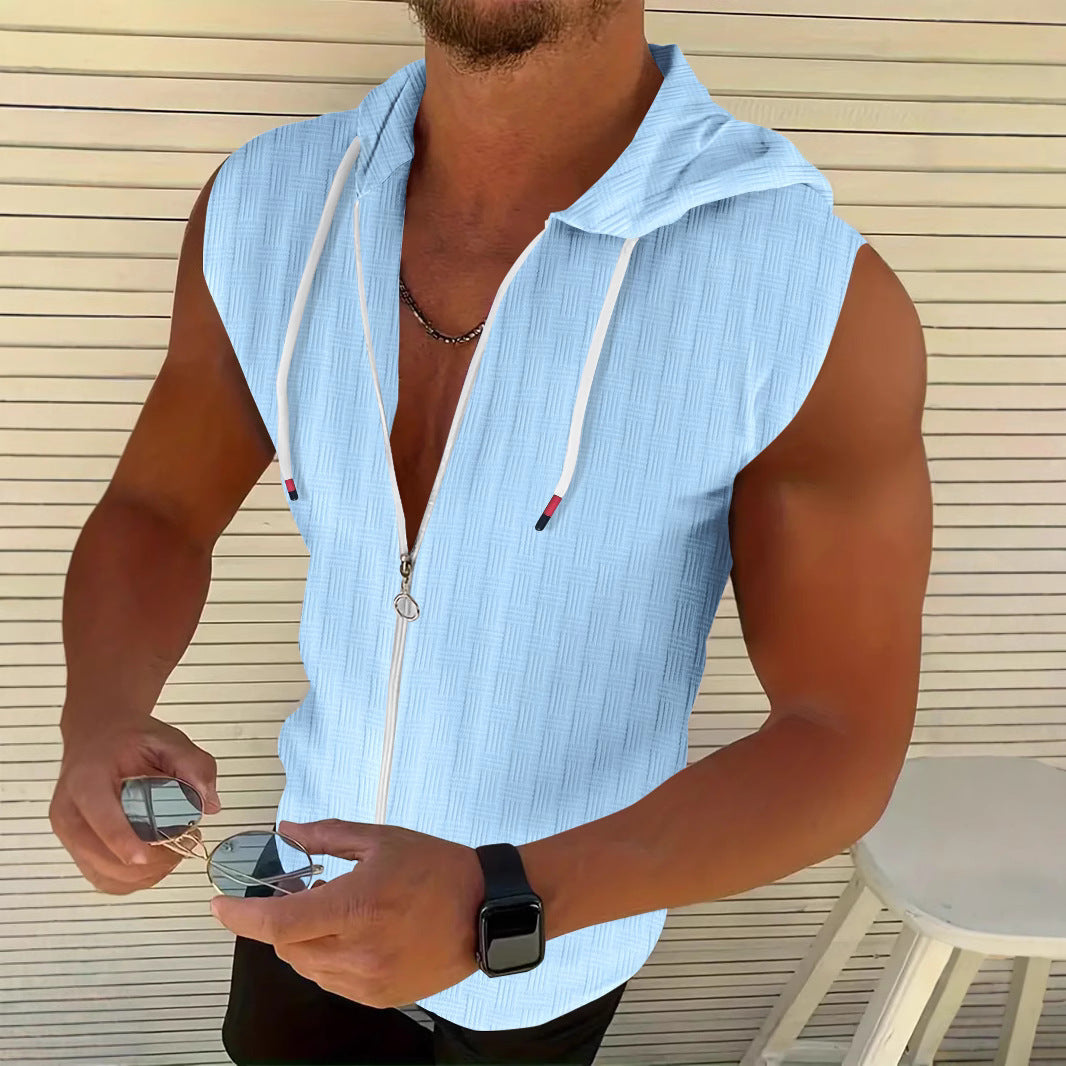 Men Completely Sleeveless Zip-Up Hoodie Lune London