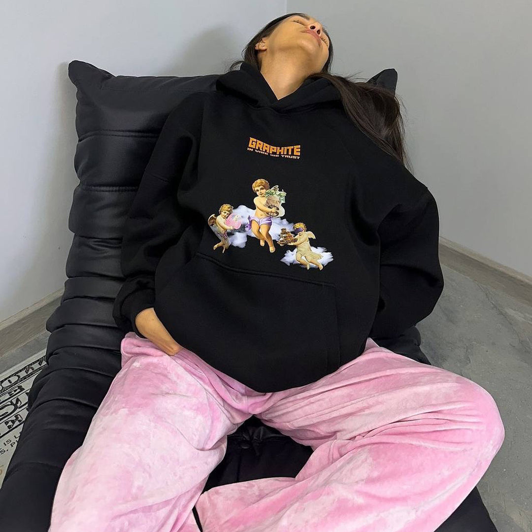 Oversized hoodie for women with creative print and relaxed cut Lune London