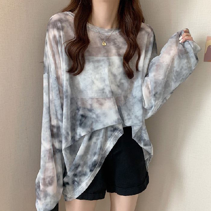 Women's casual oversized shirt with modern pattern Chic & Stil