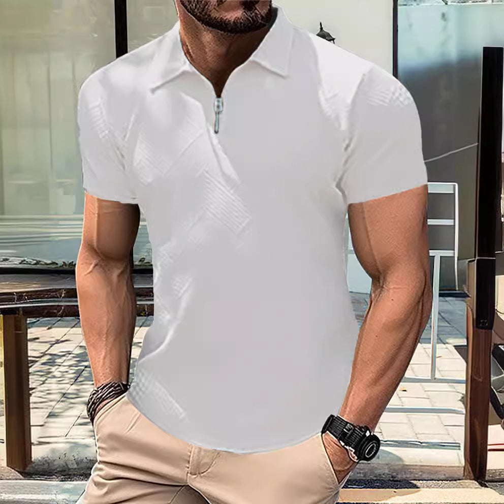 Modern men's polo shirt with trendy zip closure Lune London