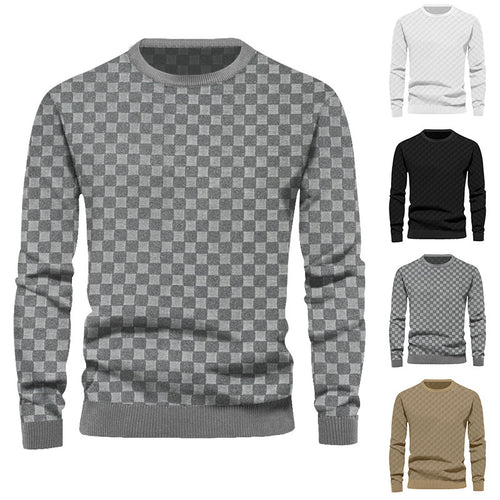 Men's sweater in textured fabric with a trendy round neck Lune London