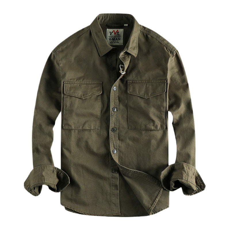 Men's cotton shirt with practical chest pockets and button-down collar Lune London