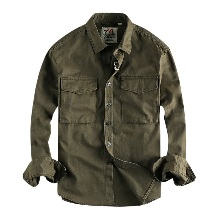 Men's cotton shirt with practical chest pockets and button-down collar Lune London