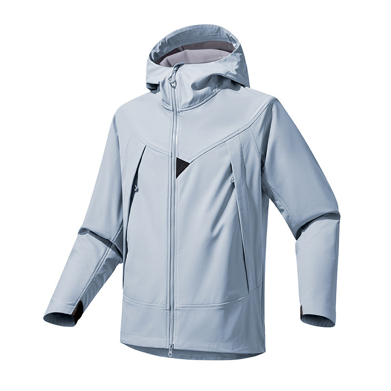 Functional jacket for women with waterproof properties and adjustable hood Lune London