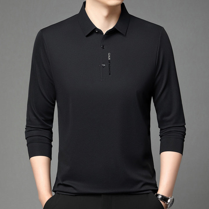 Men's long sleeve polo in breathable functional fabric Lune London