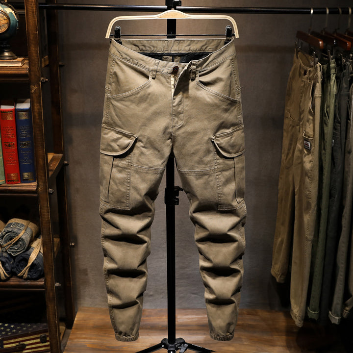 Men's cargo pants with multifunctional pockets and elastic waist Lune London