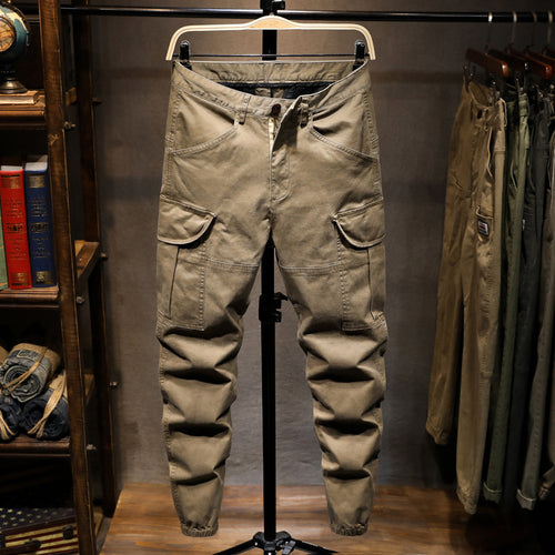 Men's cargo pants with multifunctional pockets and elastic waist Lune London