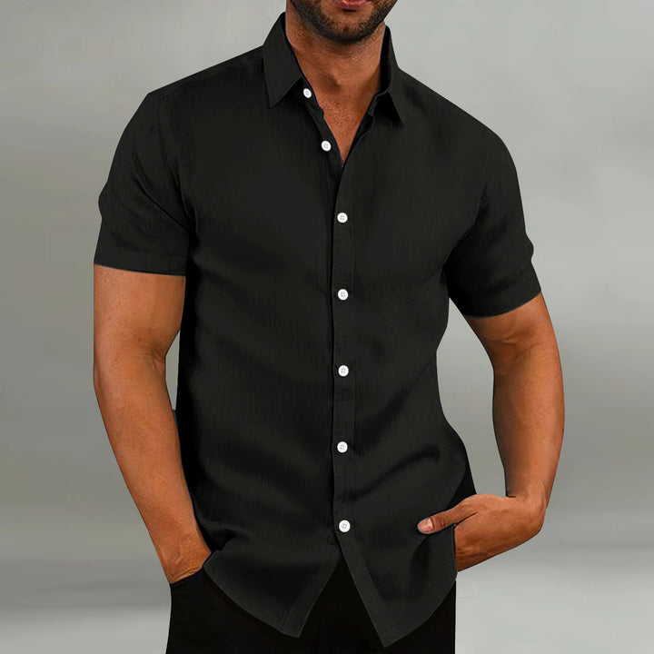 Short sleeve leisure shirt for men with button placket Lune London