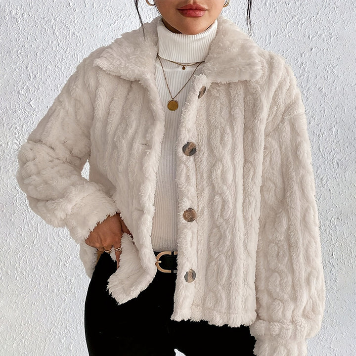 Ladies quilted plush with high collar Lune London