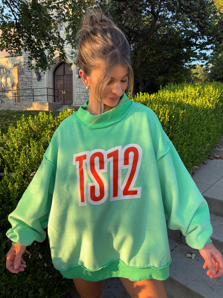 Sweatshirt pour femmes surdimensionné avec impression graphique créative Chic & Stil