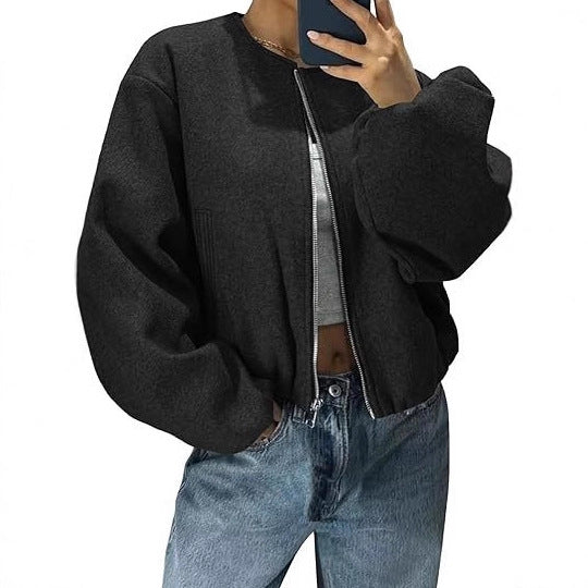 Veste ZIP de loisirs pour femmes avec des manches ballon Chic & Stil