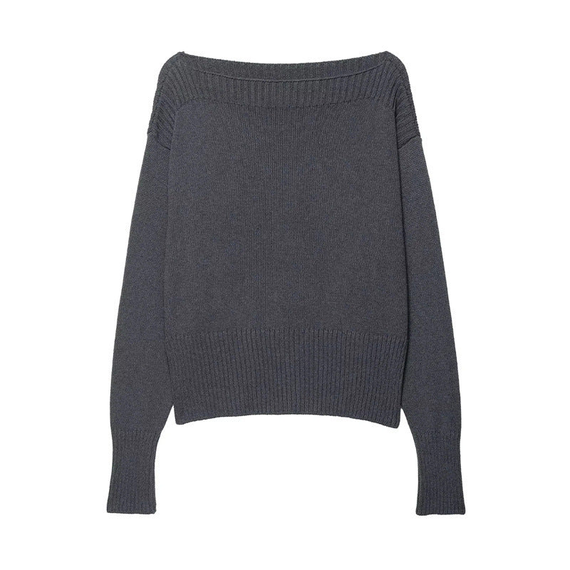 Oversized knit pullover for women with a scoop neckline and relaxed fit Lune London