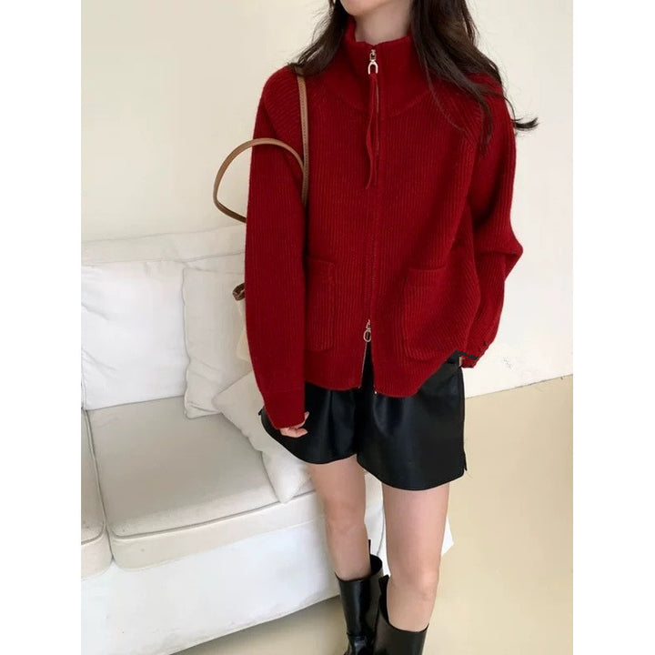 Cardigan femme avec col montant et poches pratiques Chic & Stil