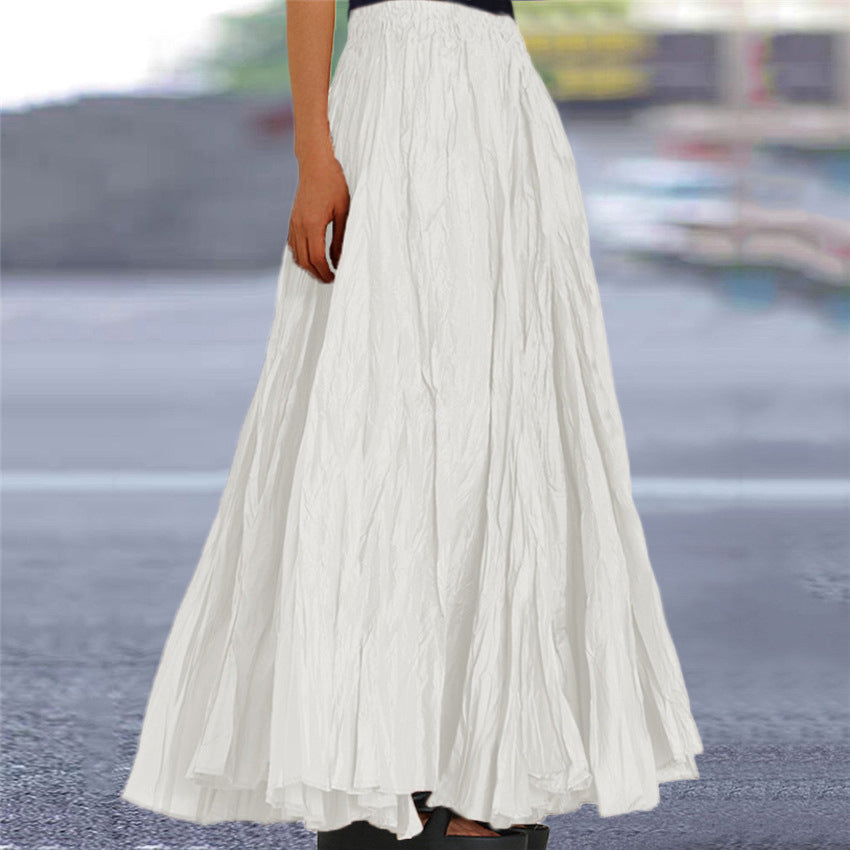 Long and flowing skirt for women with elastic waistband and modern texture Lune London