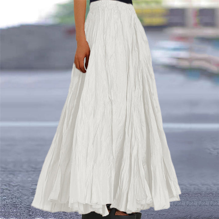 Long and flowing skirt for women with elastic waistband and modern texture Lune London