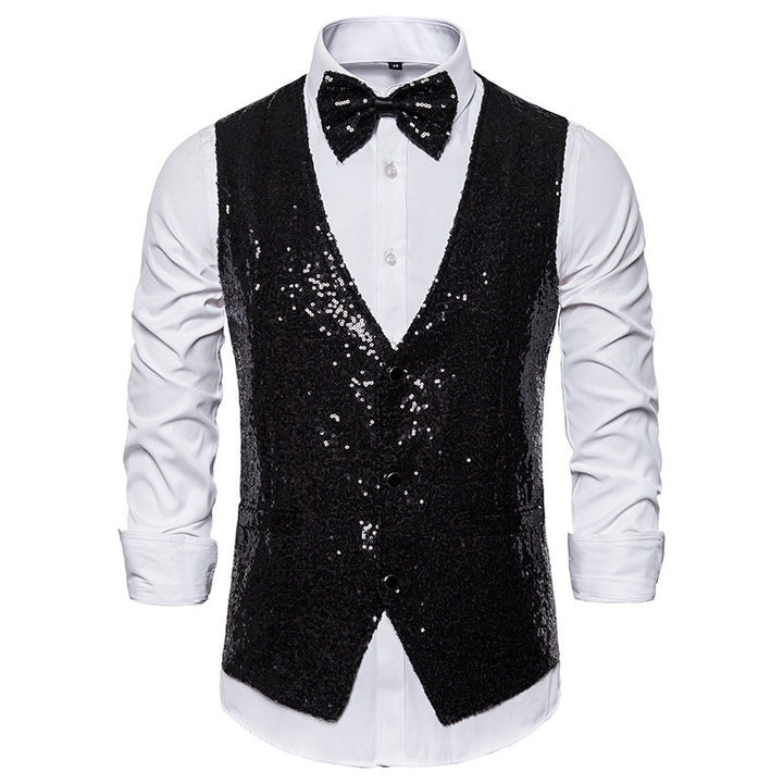 Shiny party jacket for men with matching bow tie Lune London