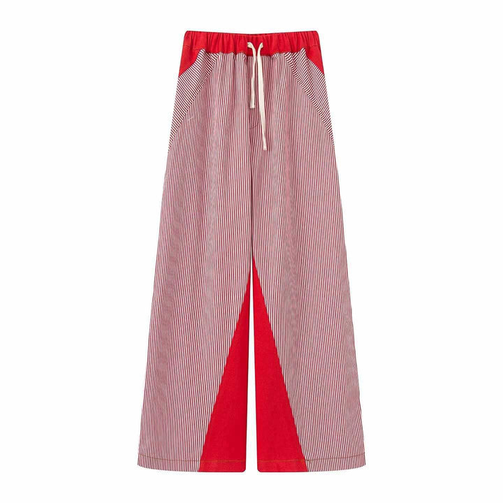 Women's wide trousers with elastic waistband and stylish stripe pattern Lune London