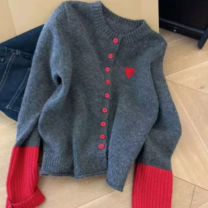 Cardigan douillet et doux pour femme avec un mélange de coton et des couleurs d'accent modernes Chic & Stil