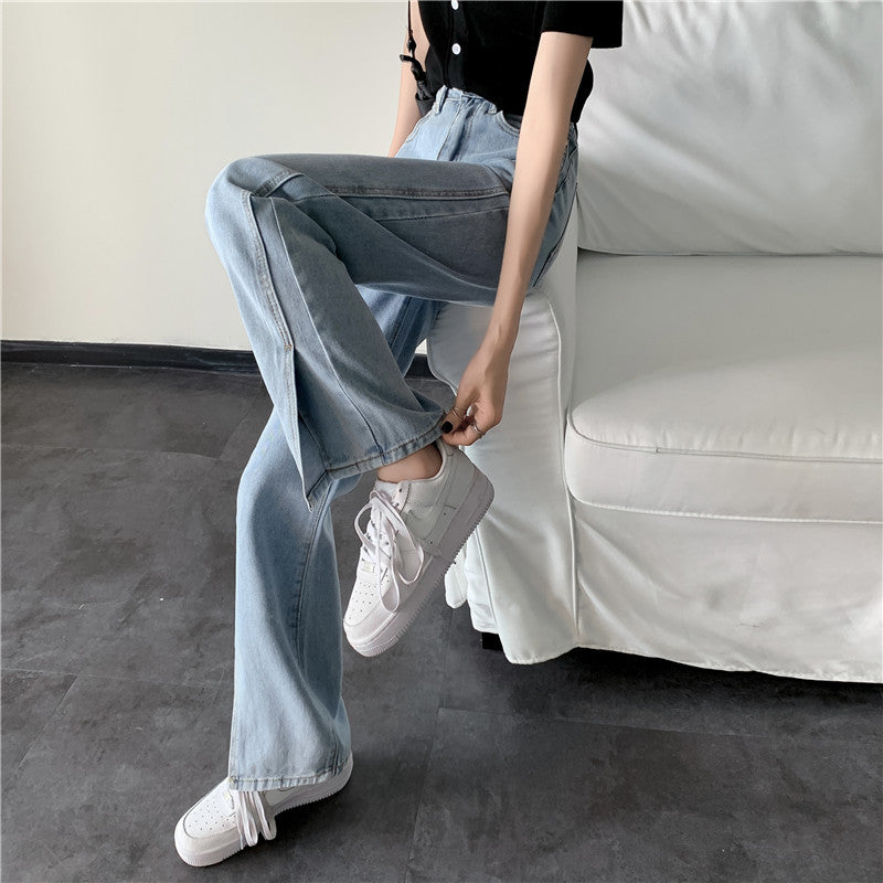 Jeans larges pour femmes avec fentes latérales Chic & Stil