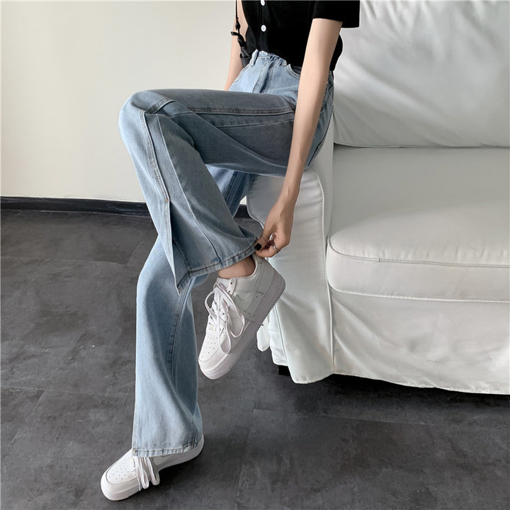 Jeans larges pour femmes avec fentes latérales Chic & Stil