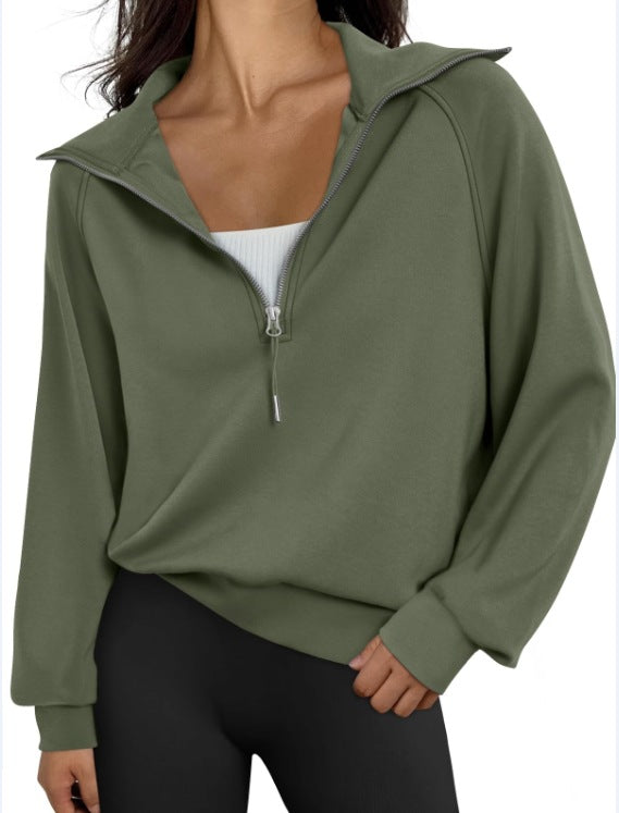 Casual pullover for women with high collar and zip Lune London