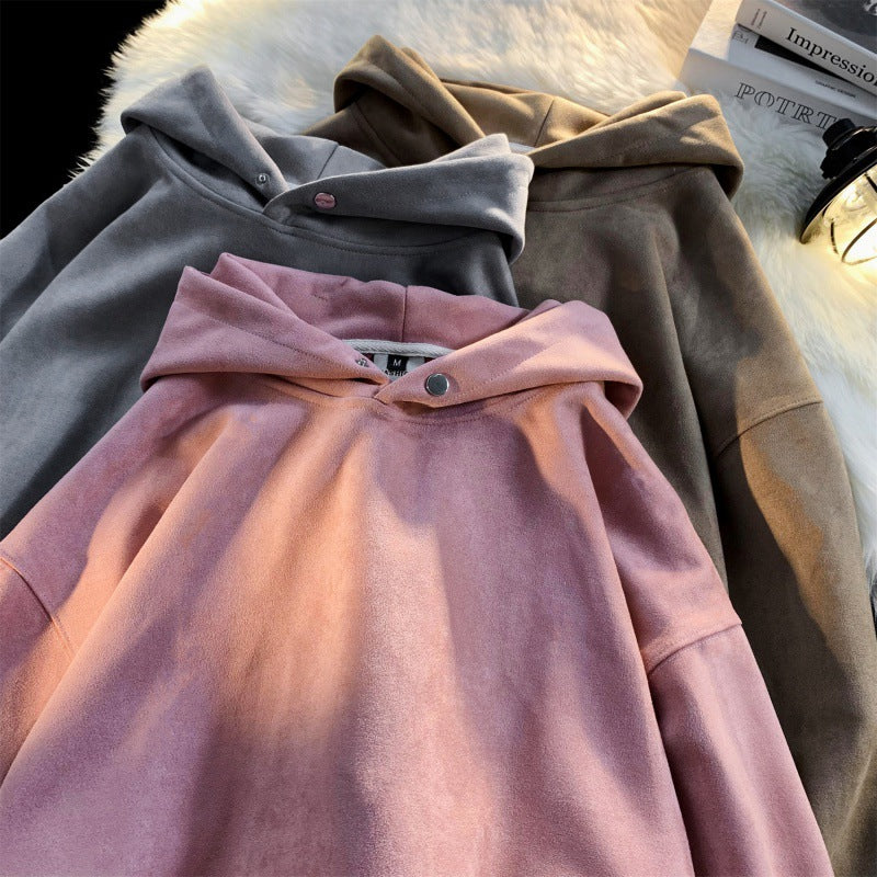 Comfortable hoodie for women with a modern velvet look Lune London