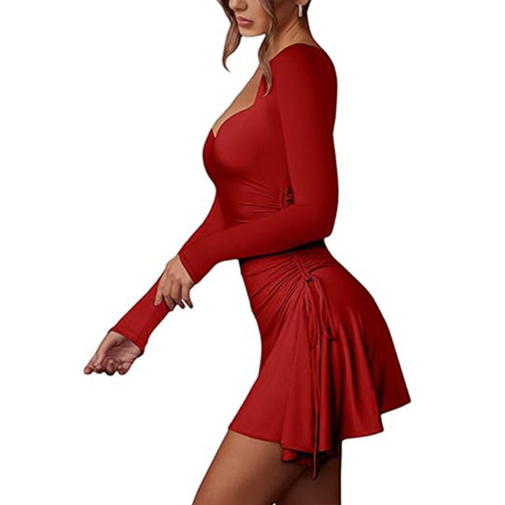 Robe mini ajustée pour femmes avec décolleté en V profond et fronces Chic & Stil