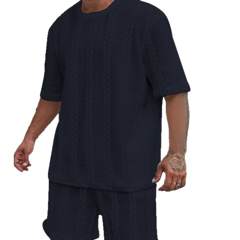 Men's comfortable knit set with cropped top and shorts Lune London