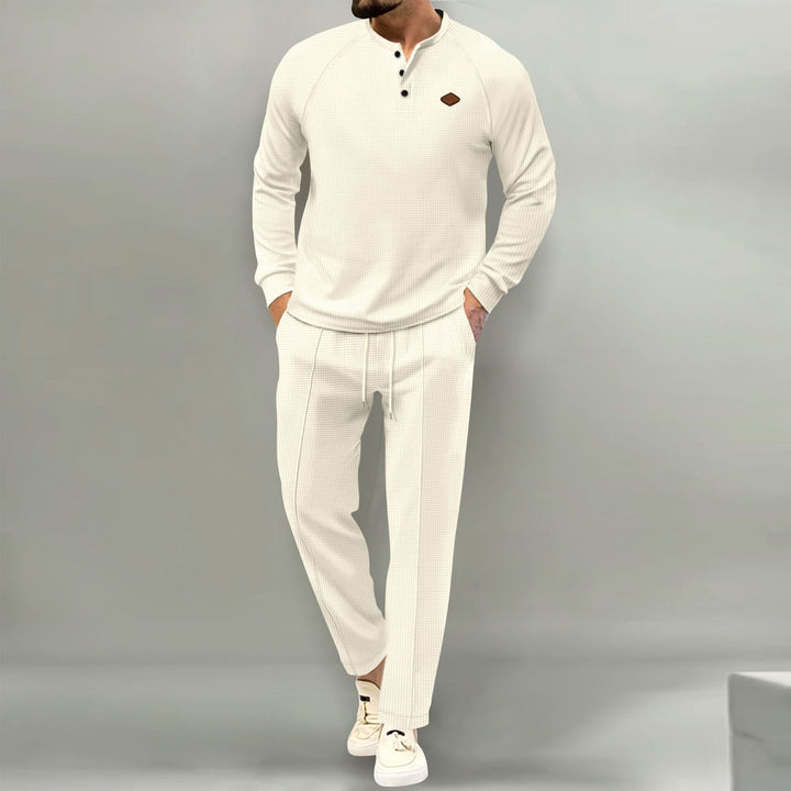 Casual long sleeve shirt for men with button placket and stylish jogger pants Lune London