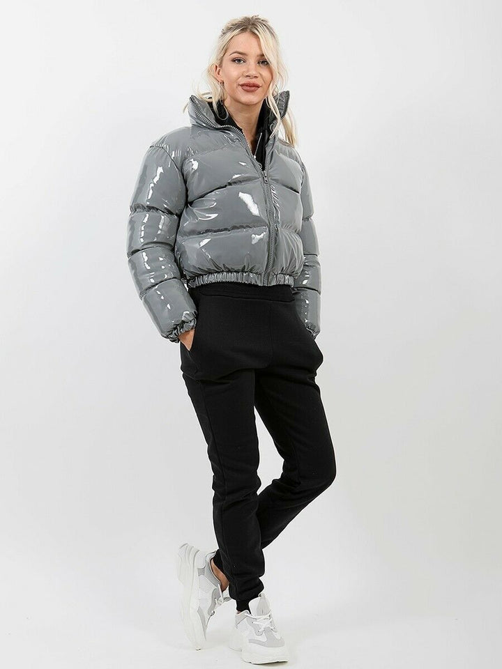 Ladies Short Shiny Puffer Lune London