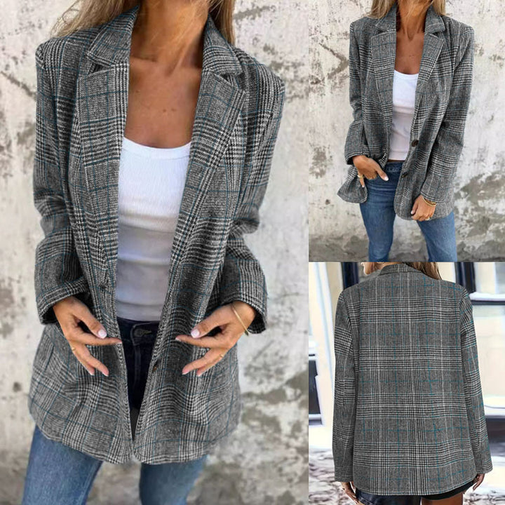 Ladies Checkered Blazer Lune London