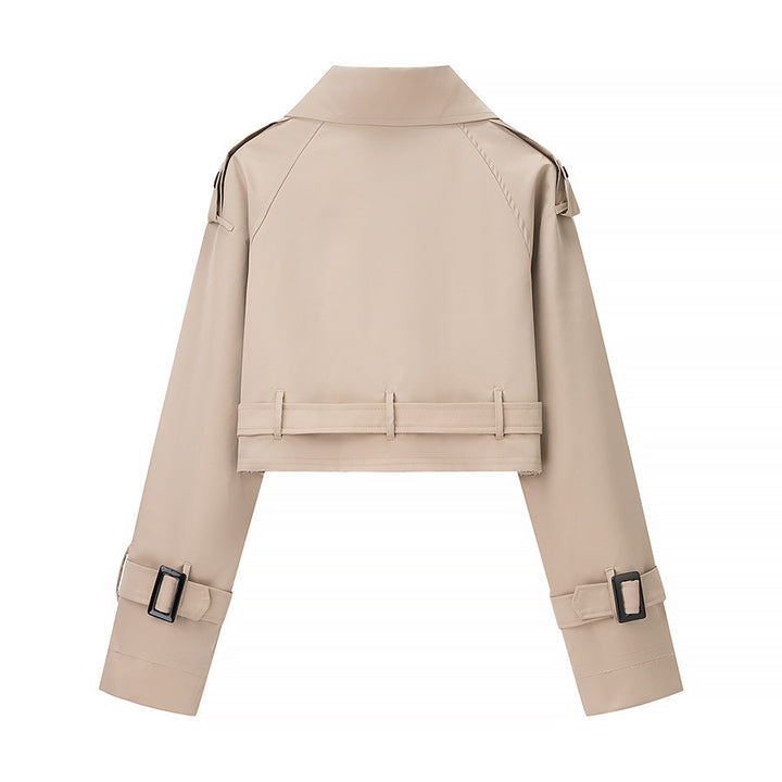 Ladies short trench coat with belt and double-breasted Lune London