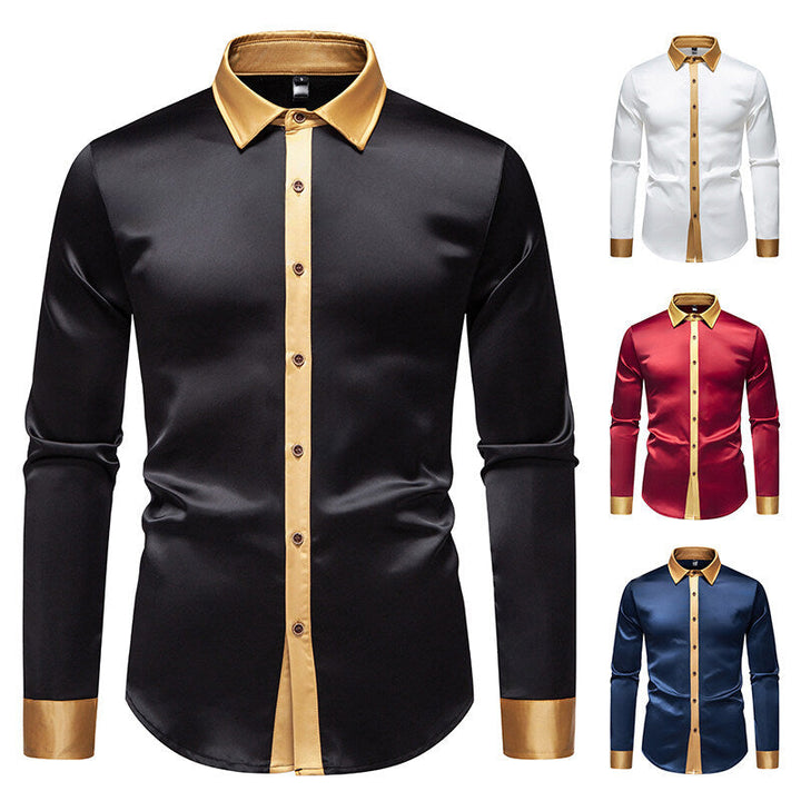 Men's Long-Sleeve Shirt with Modern Satin Details Lune London