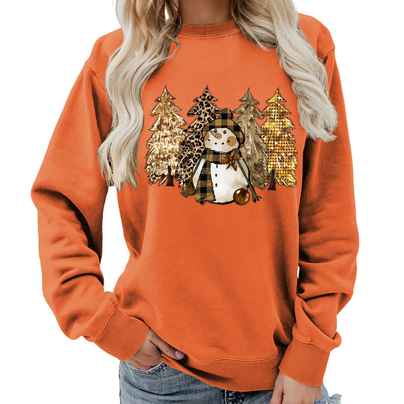 Sweatshirt pour femmes avec un design de bonhomme de neige créatif et une doublure douce Chic & Stil