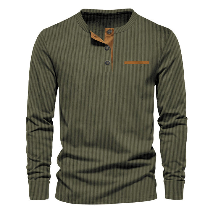 Men's long sleeve shirt with striped design and button placket Lune London