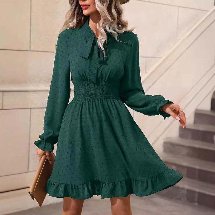 Light dress for women with pleats and bow detail Lune London