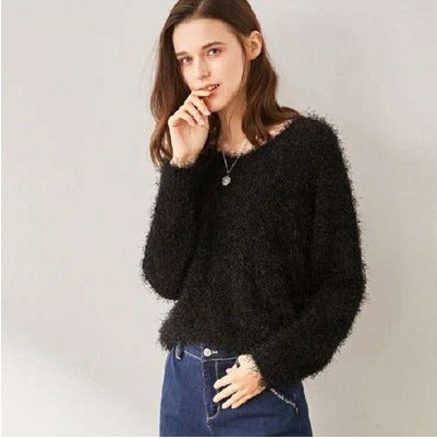 Pull femme en V douillet avec une texture douce et moelleuse Chic & Stil