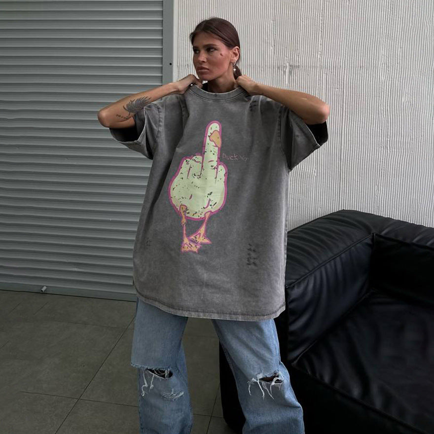 Oversized T-shirt for women with striking graphics Lune London