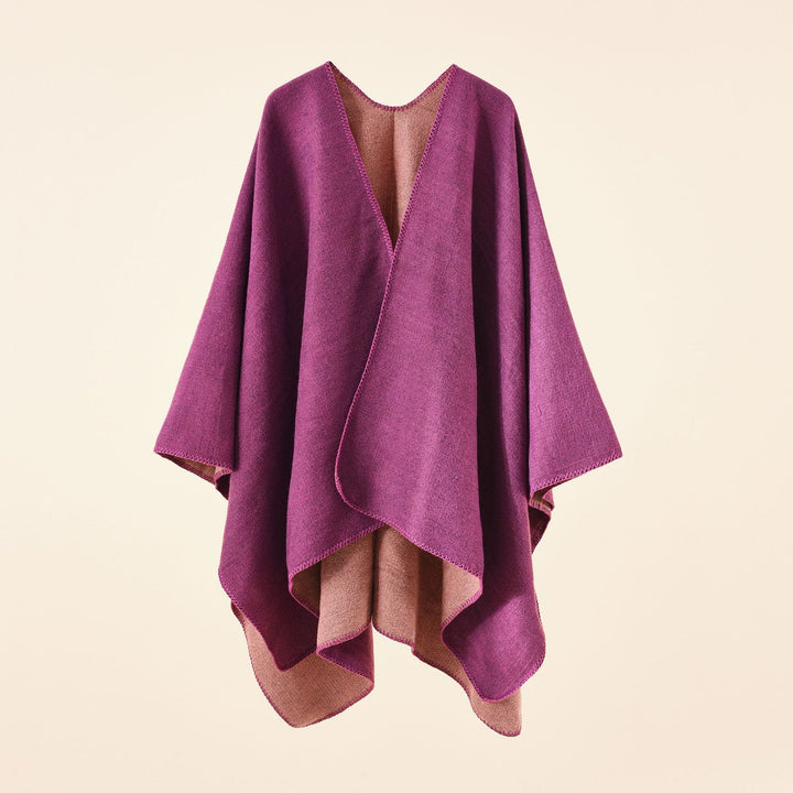 Women's Knit Poncho with Asymmetrical Cut and High Insulation Function Lune London
