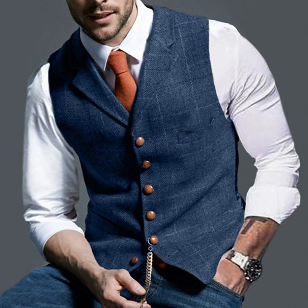 Men's Elegant Traditional Waistcoat Made Of High-Quality Fabric Lune London