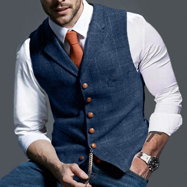 Men's Elegant Traditional Waistcoat Made Of High-Quality Fabric Lune London