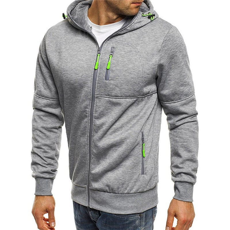 Men's functional slim fit hoodie with practical zip pockets Lune London