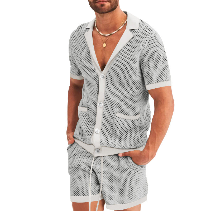 Breathable summer set for men with open mesh structure Lune London