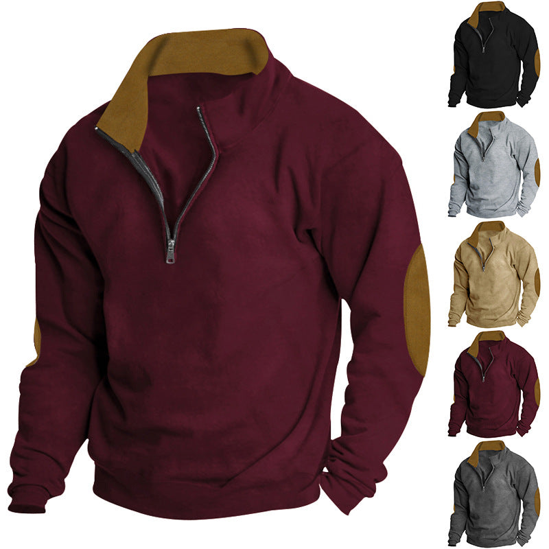 Men's sweater with high collar and zipper Lune London